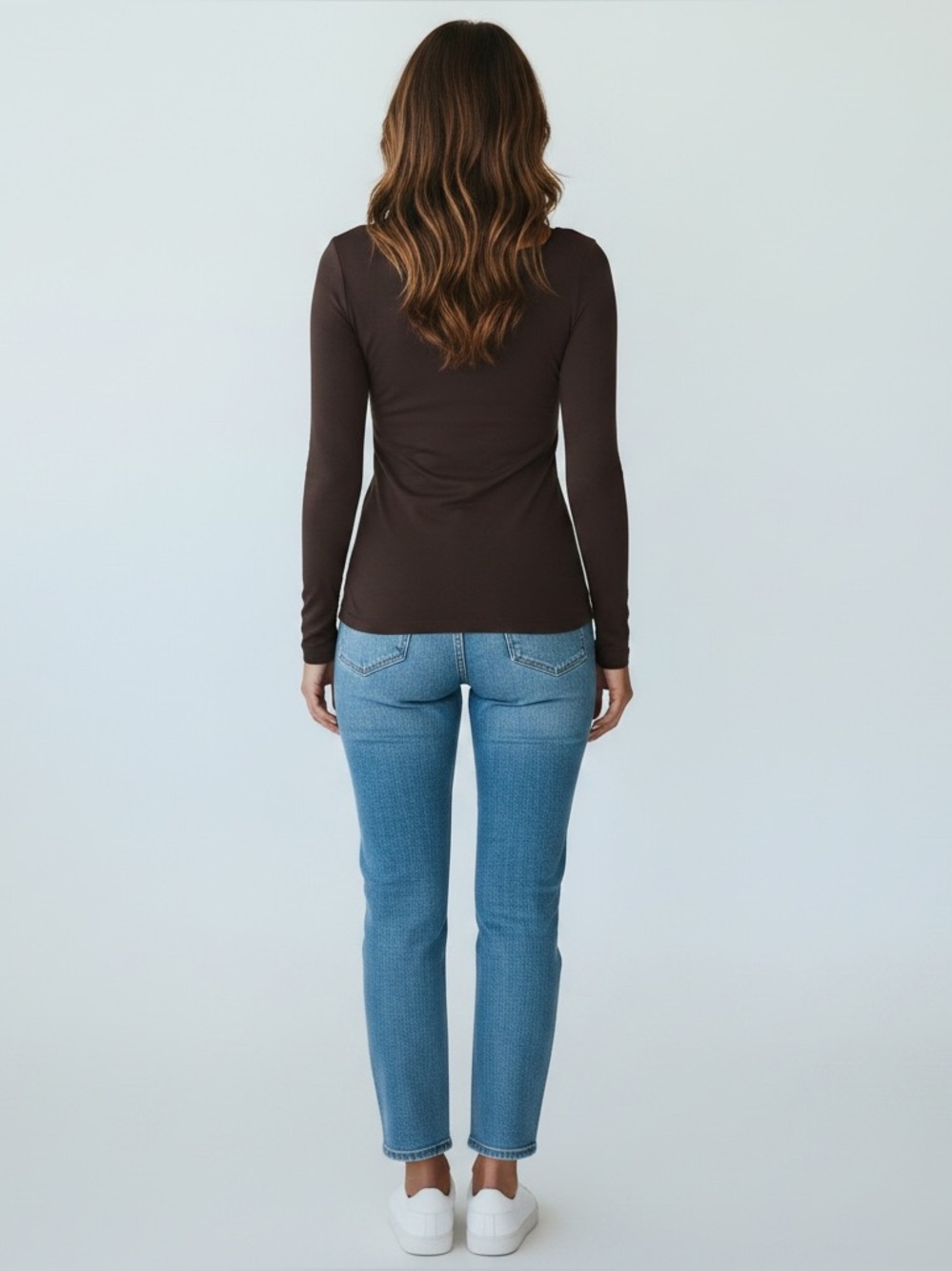 SKIMS Cotton Jersey Scoop Neck Long Sleeve Top Iron  Medium M NWT - Picture 5 of 5
